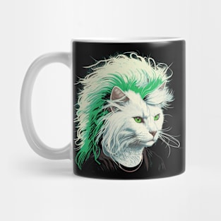 80s Metal Cat With Mullet Mug